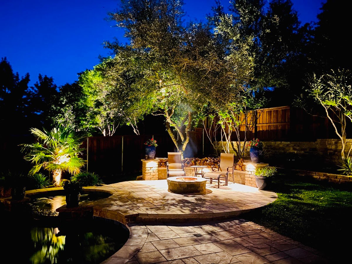 Backyard Landscape Lighting Dallas AK Lighting